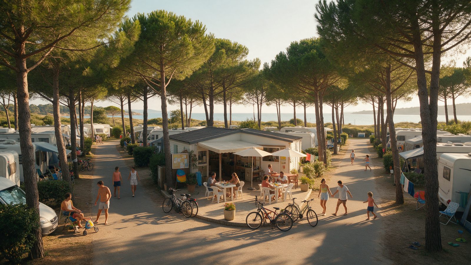 Camping en bord de mer l'été