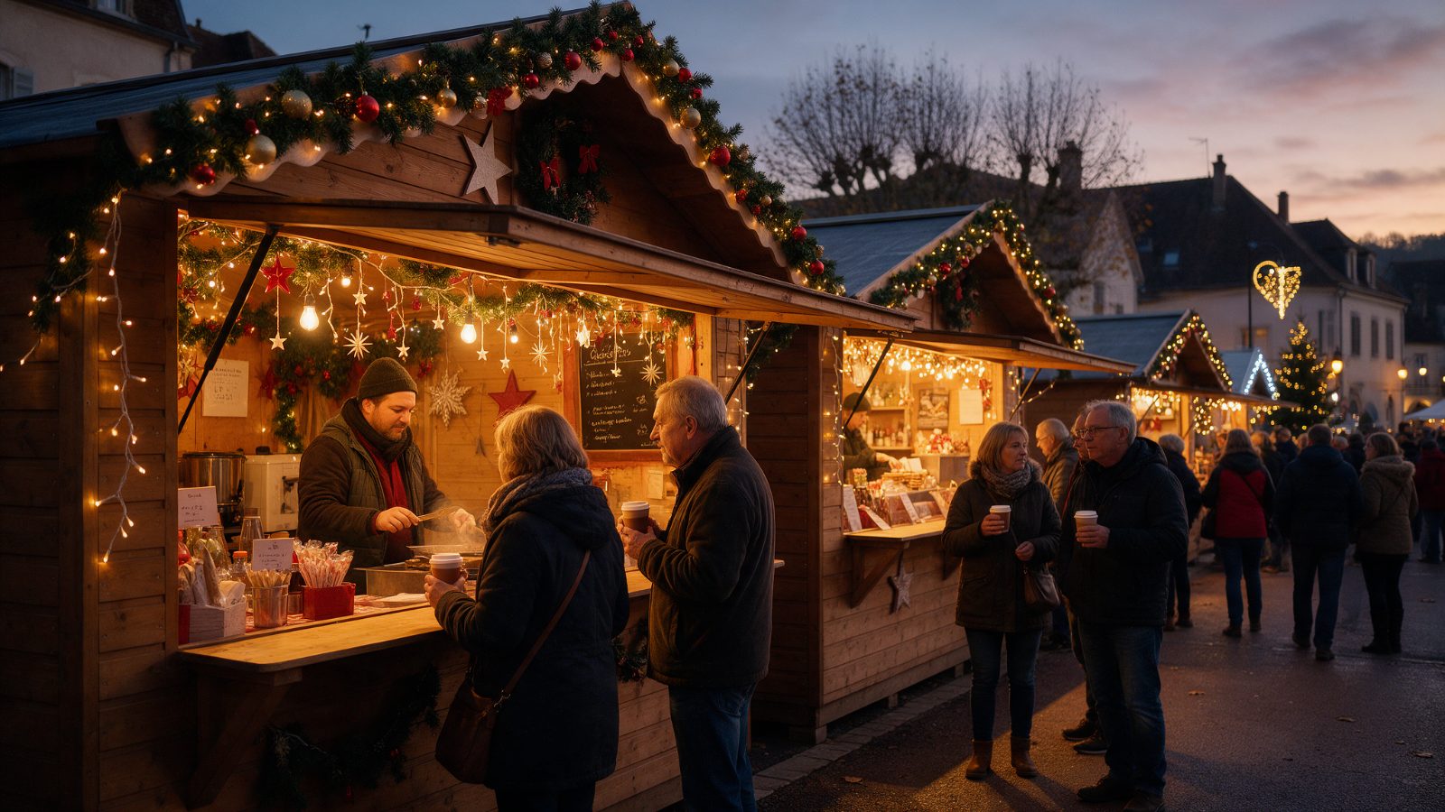 Marché de Noël illuminé